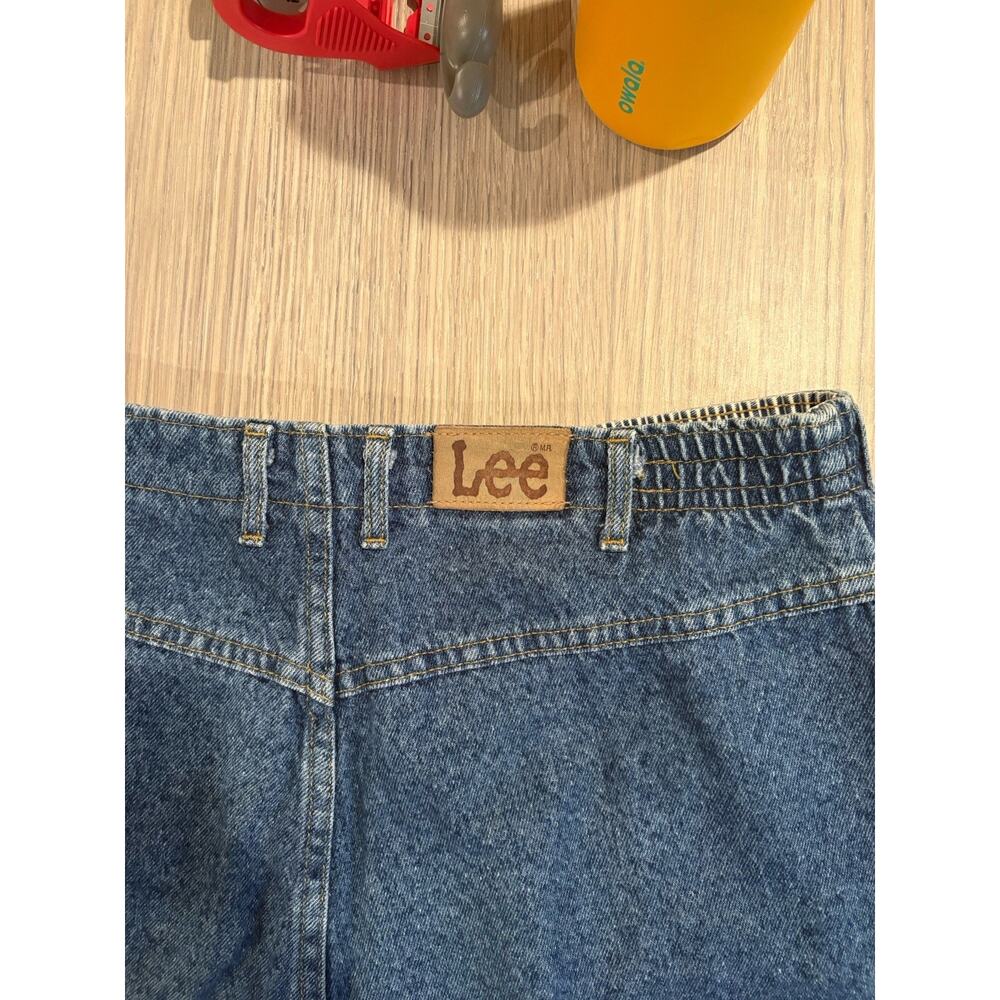 Vintage 90s Lee Women’s High Rise Denim Shorts 20W Made USA Blue Jean - Picture 4 of 10